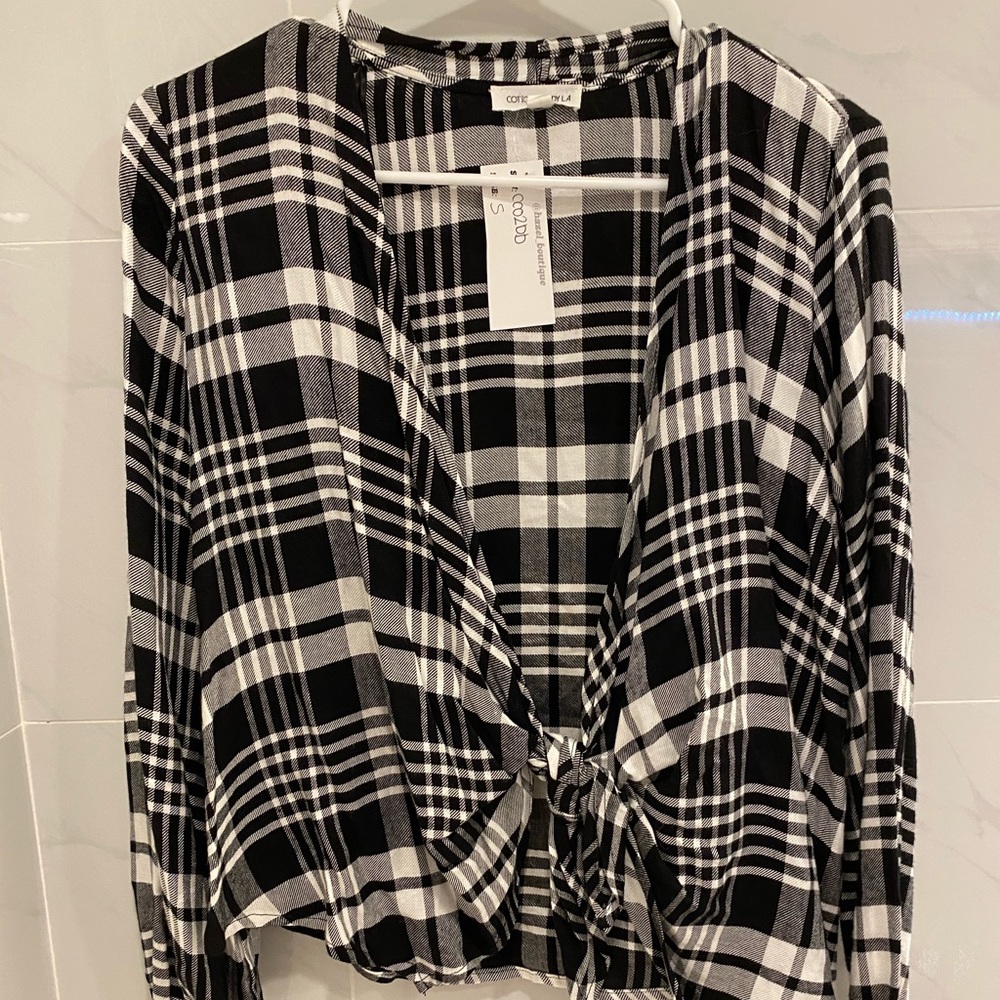 Hazel Boutique black and white flannel